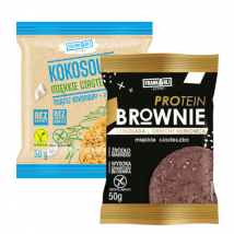 Zestaw Frank&Oli Miękkie Ciasteczko Kokosowe z Migdałem + Proteinowe Ciastko Brownie z Orzechami Nerkowca 50g