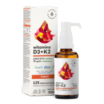 Witaminy i Minerały D3+ K2 Aura Herbals Witamina D3 4000 IU + K2 MCT 50ml