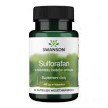 Antyoksydanty Esktrakt z Brokułu Swanson Sulforafan 400mcg 60kaps