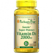 Witaminy Witamina D Puritan's Pride Vitamin D3 2000IU 100softgels