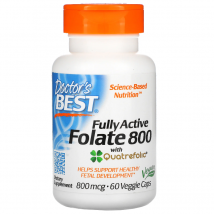 Witaminy B Doctor's Best Fully Active Folate 800mcg 60vkaps