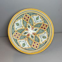 Bol marocain en céramique - 26cm COULEURS JAUNE ET MARRON - Gul