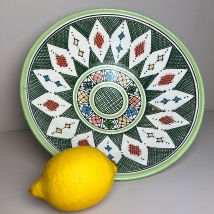 Bol marocain en céramique - 26cm TONS VERTS - Lime Berber