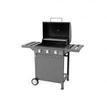 BARBECUE A GAS 3 FUOCHI PIANI LATERALI BBQ COPERCHIO P.57,5xL.118,5xH.104,5 cm EXPERT 3 OMPAGRILL