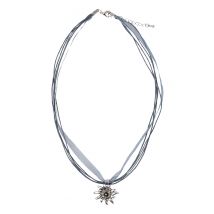 Collier mit Edelweissanhänger 000157 ~ grau