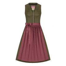 Midi Dirndl 65cm oliv rosenholz gemustert Luise 007343 - limitiert ~ 42