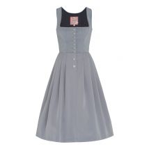 Midi Dirndl 70cm Gastro hellgrau Stretch Babette 006870 ~ 40