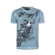 Trachtenshirt kurzarm hellblau &#39;Hopfen &amp; Malz&#39; 007626 ~ S