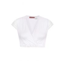 Dirndlbluse weiß mit Spitze Stretch Anette 008038 ~ 44