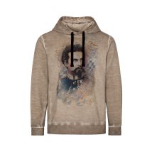 Trachten Sweatshirt mit Kapuze taupe Renzo 009404 ~ S