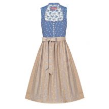 Dirndl lang 80 cm hellblau beige Nicoletta 005207 - limitiert ~ 38