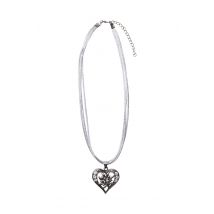 Collier mit Herzanhänger 000156 ~ grau