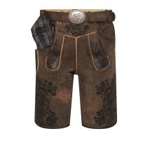 Lederhose kurz mit Gürtel braun-antik Boandlkramer 002789 ~ 54