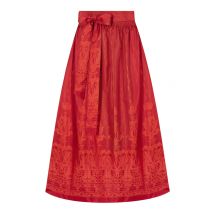 Dirndlschürze lang 90 cm koralle orange gemustert Karin 007407 ~ S