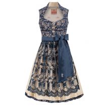 Midi Dirndl 70 cm dunkelblau gold Elisa 016391 ~ 40