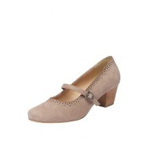 Pumps taupe mit Riemchen 005399 ~ 36