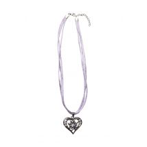 Collier mit Herzanhänger 000156 ~ flieder