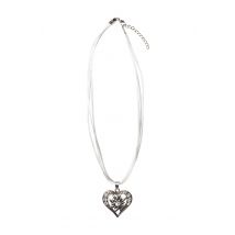Collier mit Herzanhänger 000156 ~ weiß