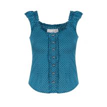 Trachtenbluse kurzarm blau gemustert Darina-Maren 009298 ~ 32