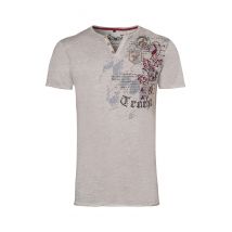 Trachtenshirt taupe mit Aufdruck und Stickerei Felix 006563 ~ S