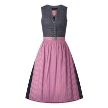 Midi Dirndl 65 cm anthrazit altrosa Stretch Viola 008846 - limitiert ~ 30