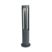 Trade Shop - Lampione Giardino Lampada 12 Watt Led Terra Esterno Ip65 Lampioncino Grigio Es28 - -bianco Caldo -