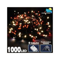 Catena Luminosa 1000 Luci Led Albero Di Natale Lucciole Bianco Caldo Rosso Esterno