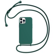 Coque Bandoulière Personnalisable pour iPhone en Silicone avec Cordon - Vert