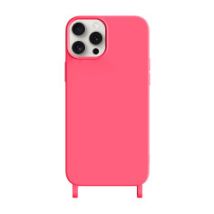 Coque Personnalisable en Silicone avec Anneaux pour iPhone - Rose Fushia