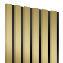 Lattes MDF sur panneau 275x30 cm - Brillance dorée