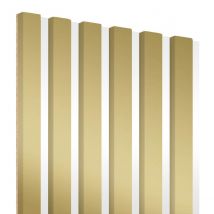 Lamelles sur panneau HDF 30x275 cm Brillance dorée/Blanc
