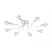 Lampdario da Soffitto Plafoniera Lampada 8 Luci E27 Bianco Orazio Plafone EGLO