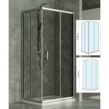 Feridras Box Doccia 80x80 90x70 2 Ante Semicircolare Scorrevole Cristallo Bagno Dimensioni: 90 x 70 x 185 cm