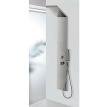 Colonna Doccia Quadrata Acciaio Doccetta Pannello Cromo Spazzolato Feridras Finitura: Spazzolato