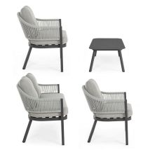 Set da Giardino Alluminio Salottino Mobili Arredamento Esterno Sailor Bizzotto Colore: Antracite