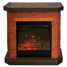 Caminetto Elettrico Bricchetto 1800W a Parete effetto Legno Mattoni Camino 40 W