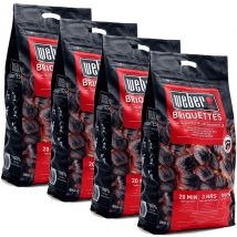 Bricchetti di Carbone Weber da 8Kg Accessori Barbecue 3 4 Sacchi Carbonella Quantità: 4 Sacchi