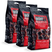 Bricchetti di Carbone Weber da 8Kg Accessori Barbecue 3 4 Sacchi Carbonella Quantità: 3 Sacchi