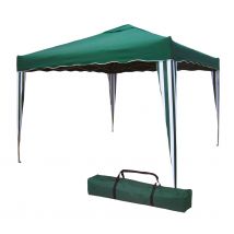 Gazebo Pieghevole 3 x 3 Trasportabile con Borsa in Metallo e Tessuto Verdelook Colore: Verde