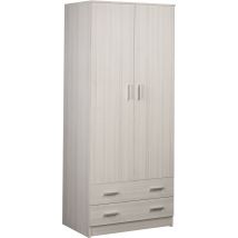 Armadio 2 ante 2 cassetti H182 L77 P52 Cm colore Eucalipto 456k Sarmog