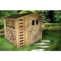 Casetta in legno con legnaia 256x200