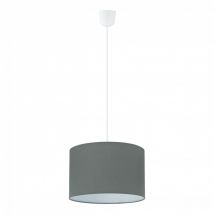 Lampada a Sospensione Rossano Eglo Interno Soffitto 60 W E27 Tessuto Bianco Colore: Antracite