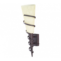 Applique a Parete Interno Cono Vetro Fiaccola Ruggine 45 cm Campo GD Trio