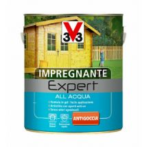 V33 Impregnante per Legno Expert ad Acqua in Gel Interno Esterno Mobili Persiane Colore: Castagno scuro, Formato: 2,5 Lt