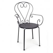 Sedia da Giardino Esterno Pranzo in Metallo Acciaio Terrazzo Impilabile Etienne Colore principale: Grigio scuro