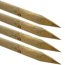 Palo in Legno per Recizioni Rotondo con Punta Giardino 4 Pz Verdelook Formato: Ø 6 - H 150
