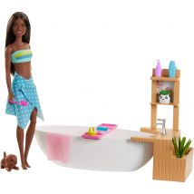 Barbie Wellness Playset Vasca da Bagno con Bambola Afroamericana Idea Regalo