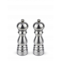 With its iconic profile adored by chefs around the world and its flawless all-stainless steel design for use in the kitchen, flavour fans will clearly fall for the set of 18 cm Paris Chef u'Select manual salt and pepper mills. Paris Chef