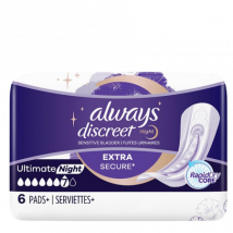 Always Discreet Ultimate Night size 7 Sensitive Bladder Incontinence Pads - 6 pcs