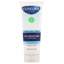 Cuticura 2In1 Moisture Anti-Bacterial Hand & Nail Cream - 75 ml